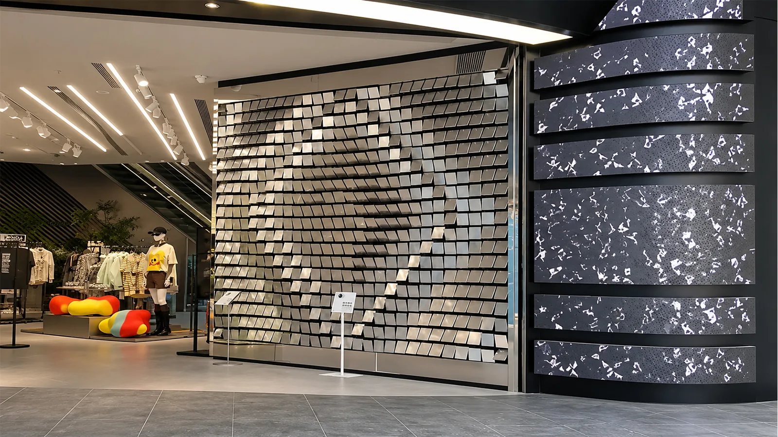 Modular LED cabinets locked into a display array