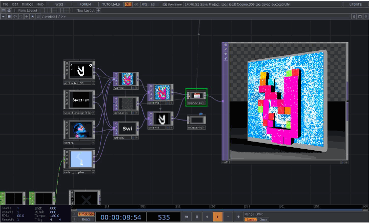 Wave Screen software — TouchDesigner & UE5 interaction TouchDesigner and Unreal Engine 5 plugin interface for wave screen interaction