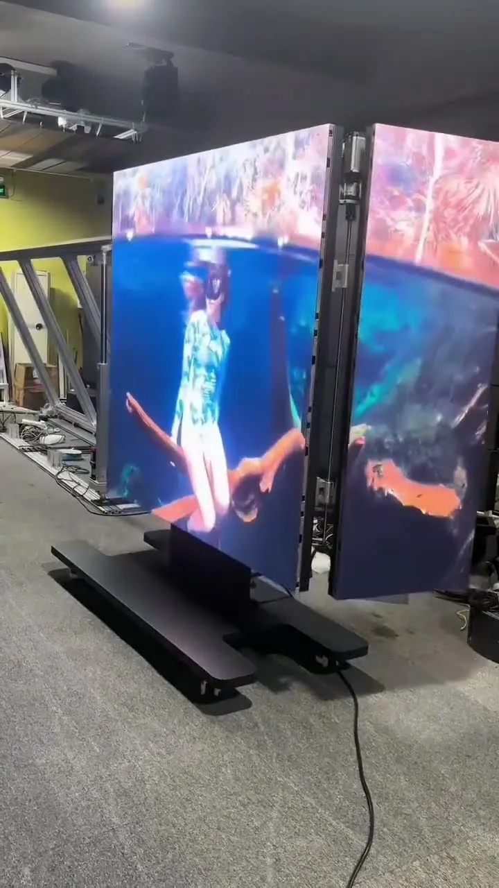 One-Button Fold & Lift — Foldable LED Screen in Action #Shorts