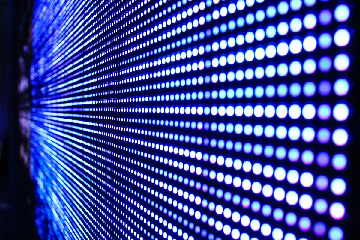 Close-up of an LED display pixel matrix (placeholder -- Unsplash)
