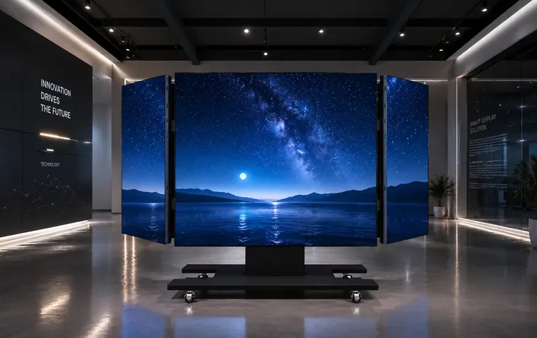 Home Foldable lifting LED screen installed in a showroom