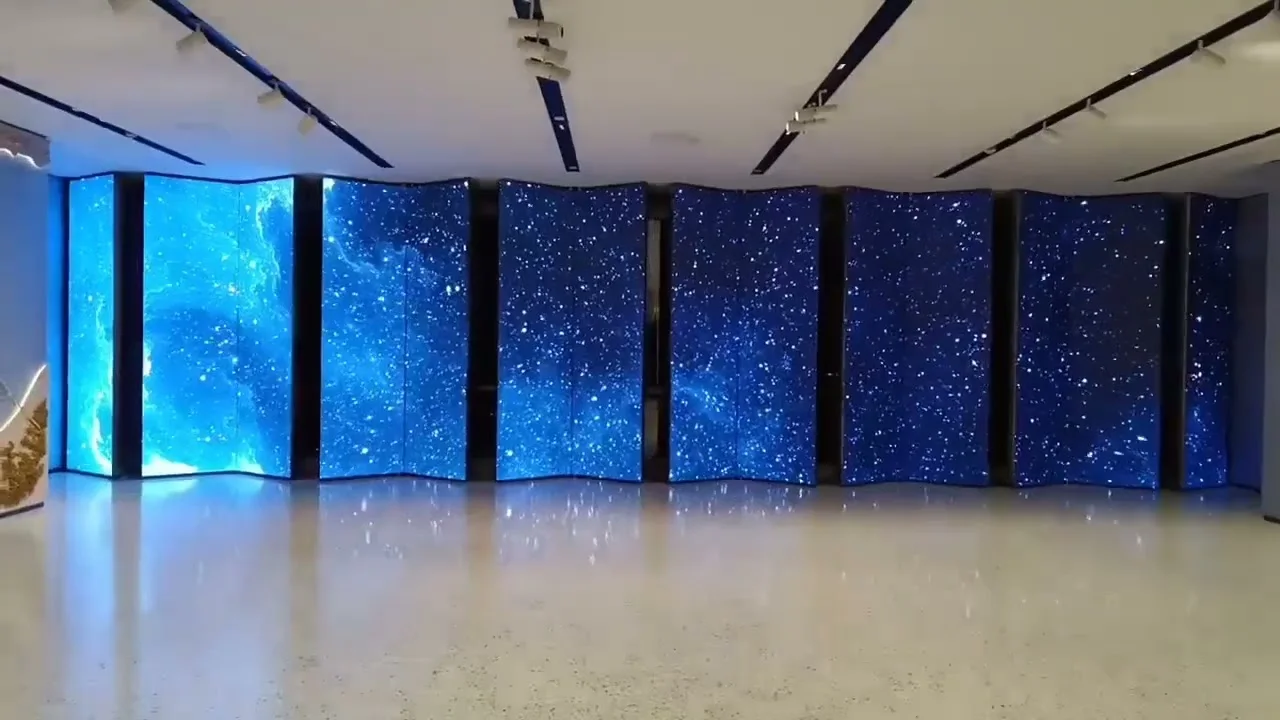 14-Column Kinetic LED Folding & Rotating Screen | Advanced Mechanical Display